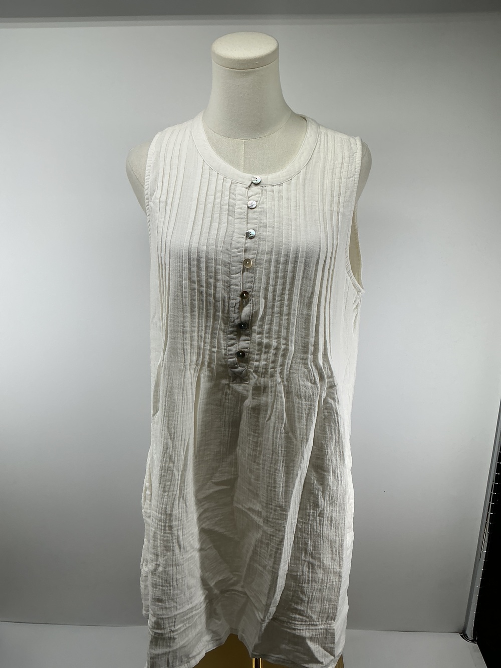 100% Organic Cotton Gauze Sleeveless Swing Dress